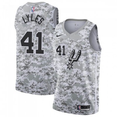 Nike San Antonio Spurs #41 Trey Lyles White Camo NBA Swingman Earned Edition Jersey Men's